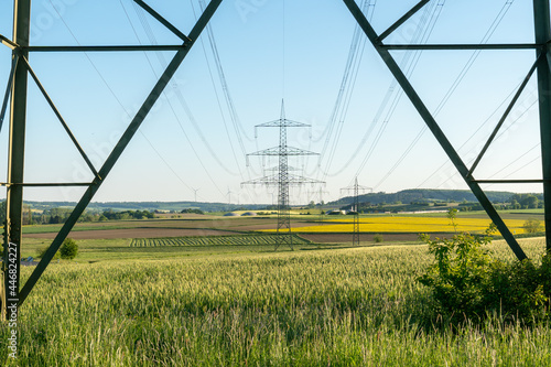 power lines on a field photo
