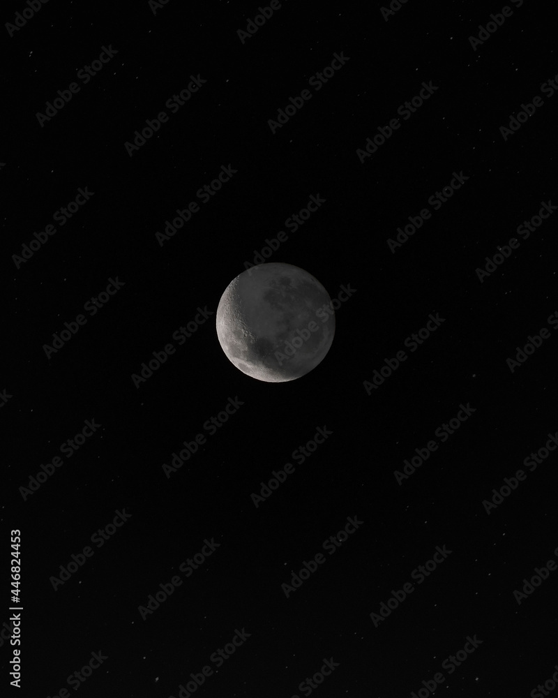 Luna 3d en su fase creciente