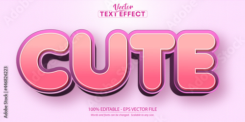 Cute text, cartoon style editable text effect