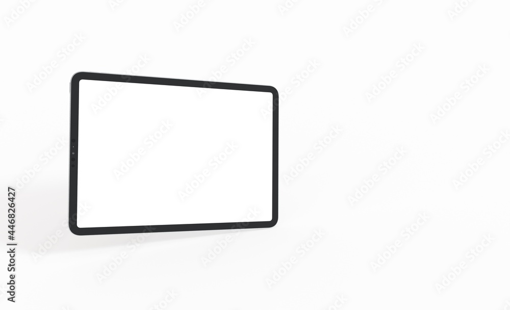 3D tablet with empty screen isolated digital white 3D tablet with empty screen isolated digital white