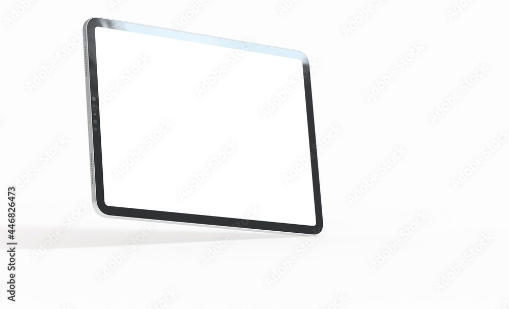 3D tablet with empty screen isolated digital white 3D tablet with empty screen isolated digital white