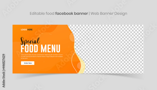 Special food menu Facebook banner design, YouTube banner, Facebook page banner, food banner, promotional banner design	
