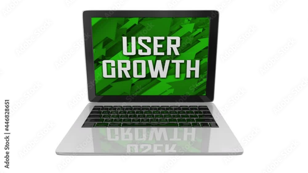 User Growth New Customer Install Base App Software Downloads Laptop Computer 3d Animation User Growth New Customer Install Base App Software Downloads Laptop Computer 3d Animation
