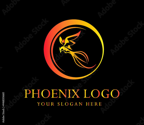 phoenix logo ,logo vector template image, trendy,