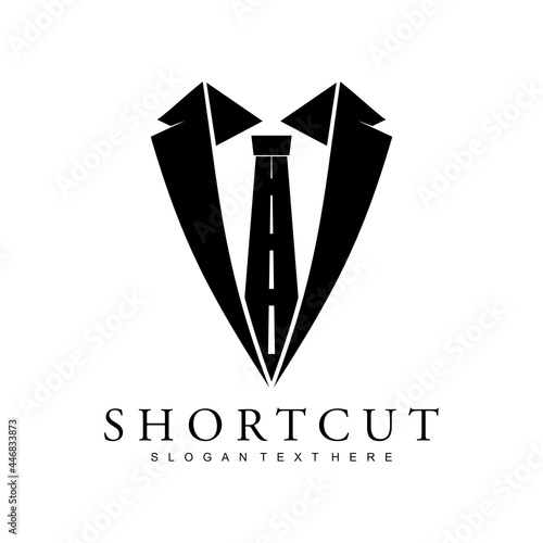 shorcut business logo brand design vector