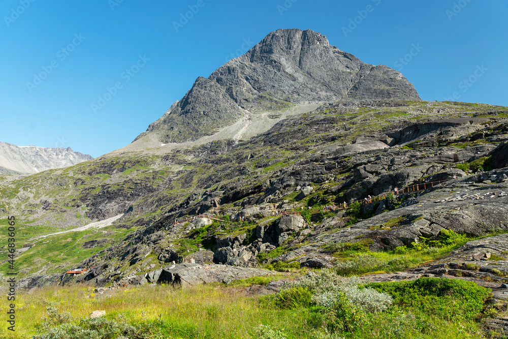 Rock mountain landscape, Norway. The Trolls' Path (Trollstigen)