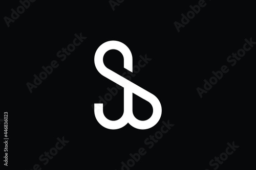 SJ logo letter design on luxury background. JS logo monogram initials letter concept. SJ icon logo design. JS elegant and Professional letter icon design on black background. J S SJ JS