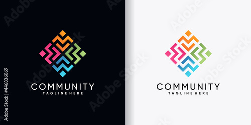 Community team of people together icon logo template