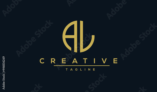 LA, AL Alphabet Letters abstract Logo monogram, Badge logo design