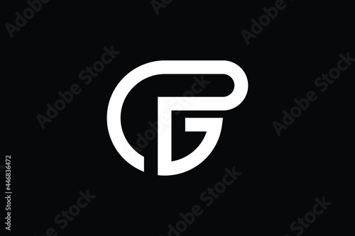 GP logo letter design on luxury background. PG logo monogram initials letter concept. GP icon logo design. PG elegant and Professional letter icon design on black background. G P PG GP