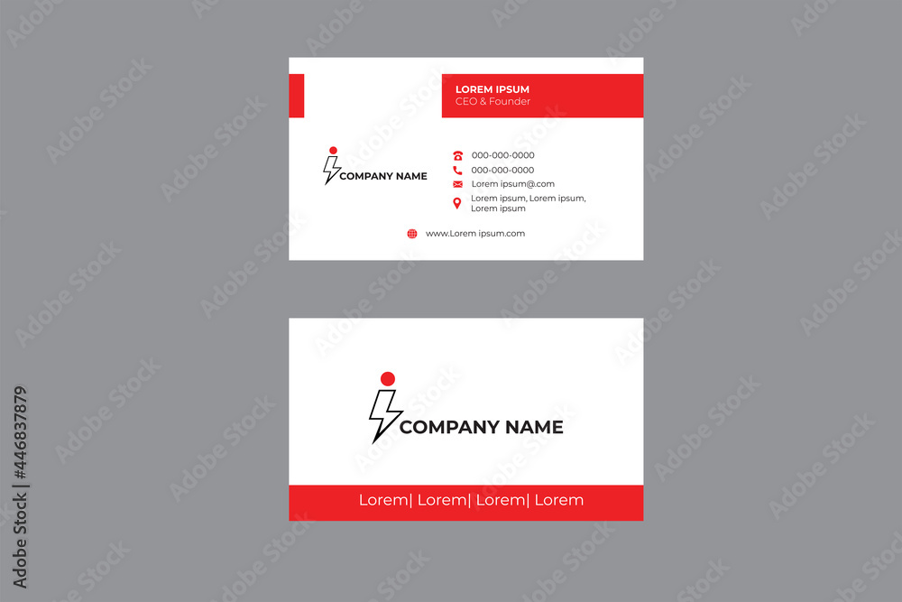 Creative and Clean Double-sided Business Card Template. Flat Design Vector Illustration. Stationery Design Creative and Clean Double-sided Business Card Template. Flat Design Vector Illustration. Stationery Design