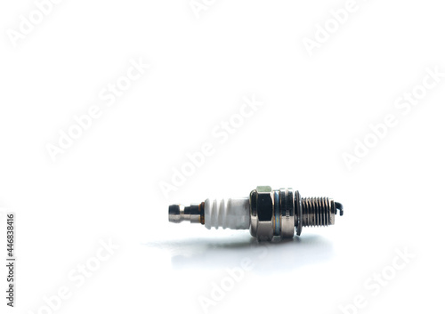 lawn mower spark plug isolated on white background.
