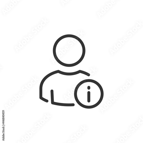Personal information icon. User information icon. Person info, employee data, account details