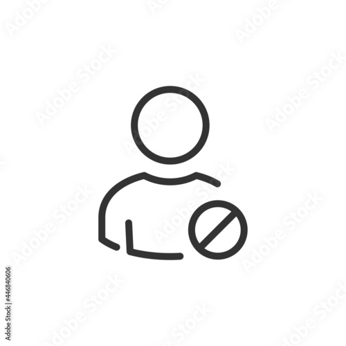 Blacklist cancel icon. Block User Icon. Not allowed symbol. Ban account