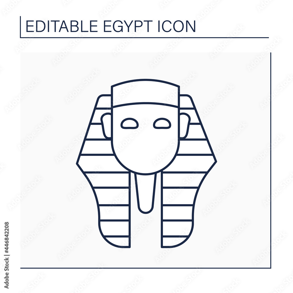 Pharaoh line icon. King of ancient Egypt civilization. Royal family ...