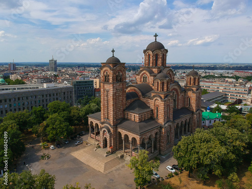 Drone view to the city of Belgrade, Serbia