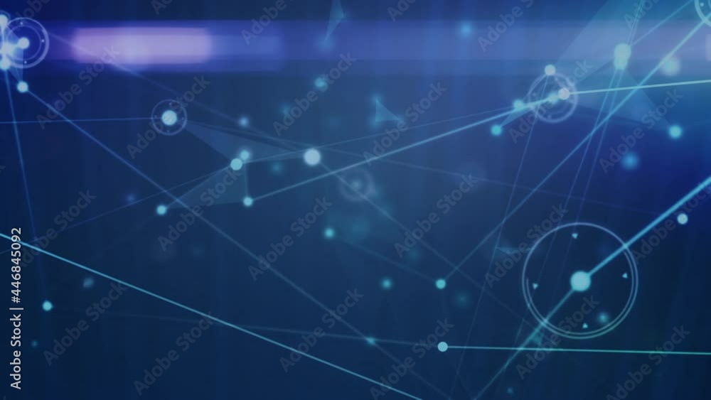 Digital animation of glowing network of connections against blue background Digital animation of glowing network of connections against blue background