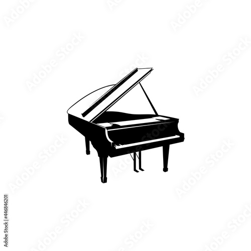 Grand piano logo design inspiration. Let's play the piano