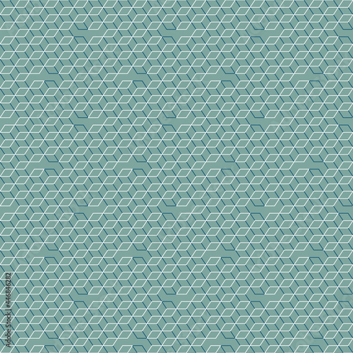 Seamless geometric linear pattern mesh. Modern stylish vector texture background in cyan, blue and white. Monochrome pattern for wallpaper, wrapping paper, web backgrounds and prints.