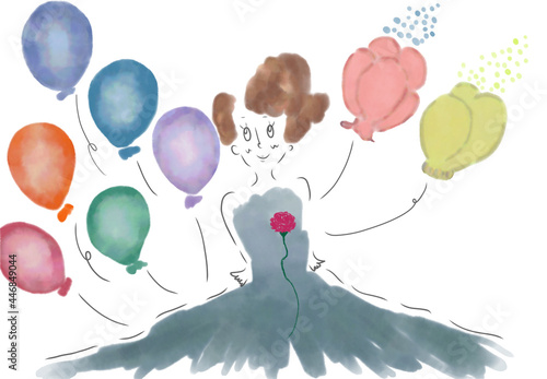 flying balloons in the sky