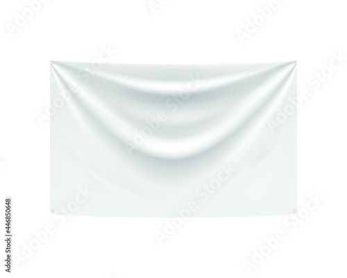 fabric banner mockup. vector eps 10