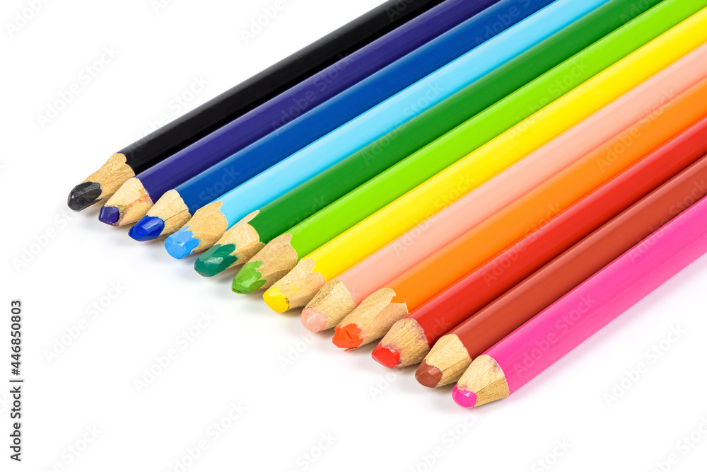 Set of colorful pencils on white background Set of colorful pencils on white background