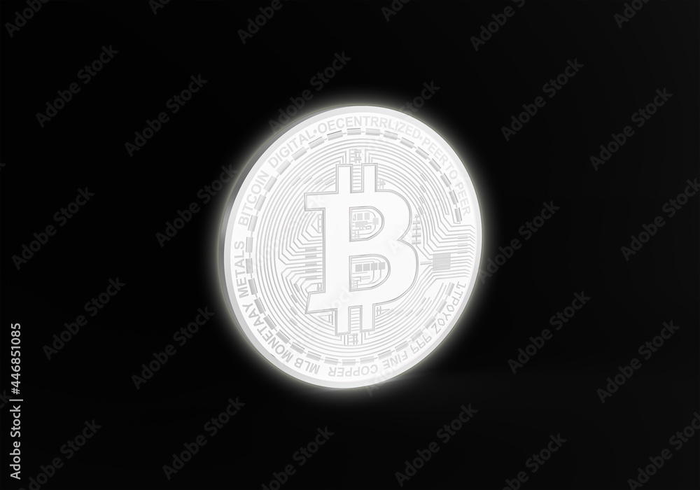 glow bitcoin on black background glow bitcoin on black background