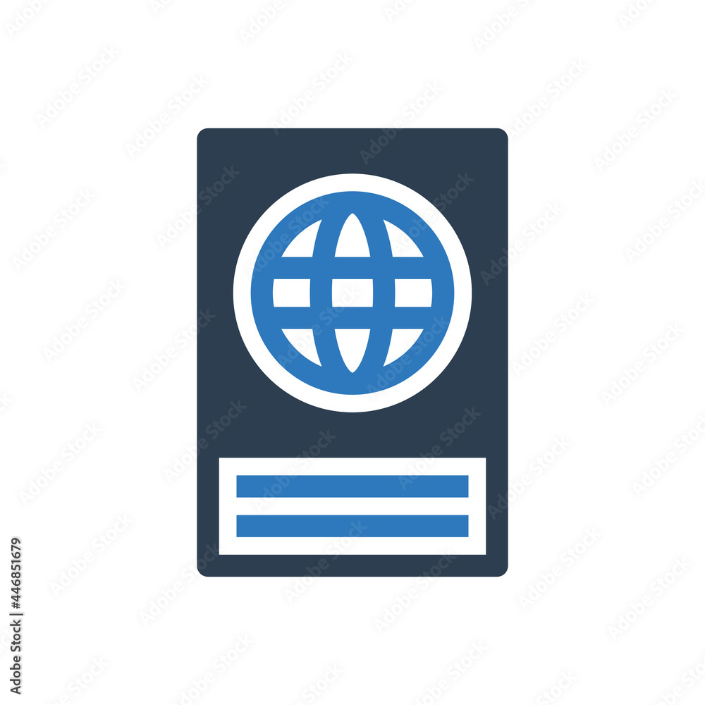 Passport icon - world travel pass icon Passport icon - world travel pass icon