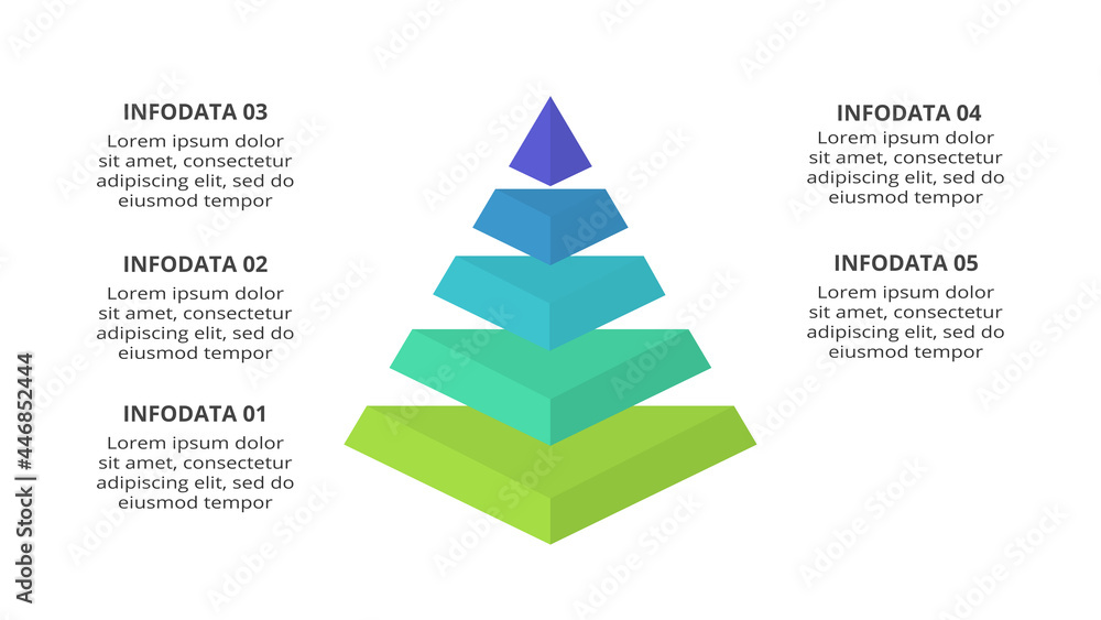 Vector pyramid up arrows infographic, diagram chart, triangle graph presentation. Business timeline concept with 5 parts