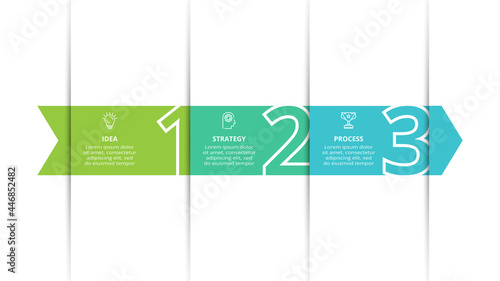 Creative concept for infographic with 3 steps, options, parts or processes. Business data visualization.
