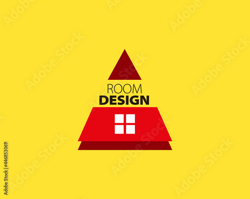 Real estate, builder logo, construction logo, creative logo house shape vector illustration color design template