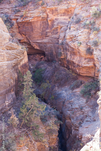 Above a Slot Canyon Opening in Zion