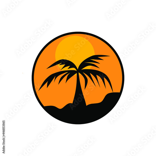 tropical island with trees