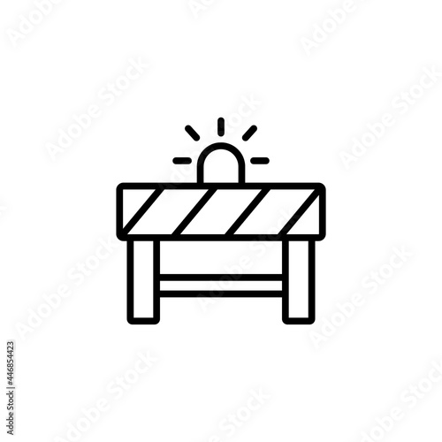 construction road sign icon. Road barrier icon. Road block sign, Under construction icon