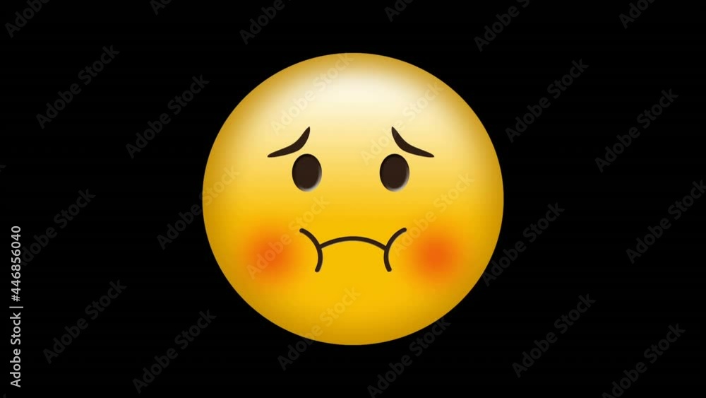 Digital animation of red decorative designs over sick face emoji on black background Digital animation of red decorative designs over sick face emoji on black background