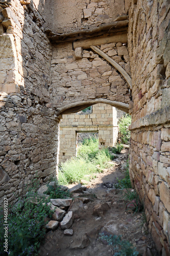 archs and doors of abandoned ancient village Gamsutl  Dagestan