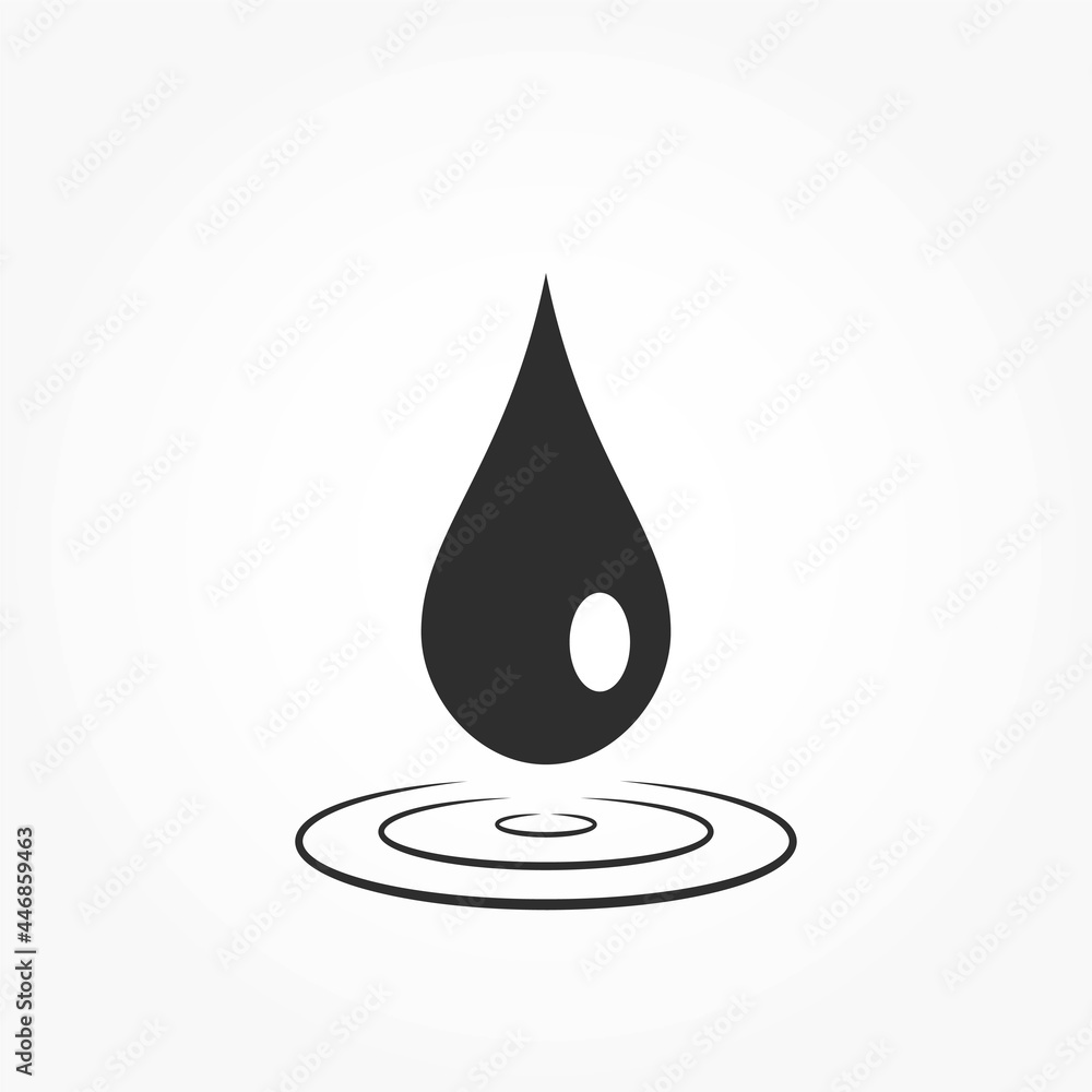 water drop icon. circles on the water. rain droplet symbol. isolated vector image water drop icon. circles on the water. rain droplet symbol. isolated vector image