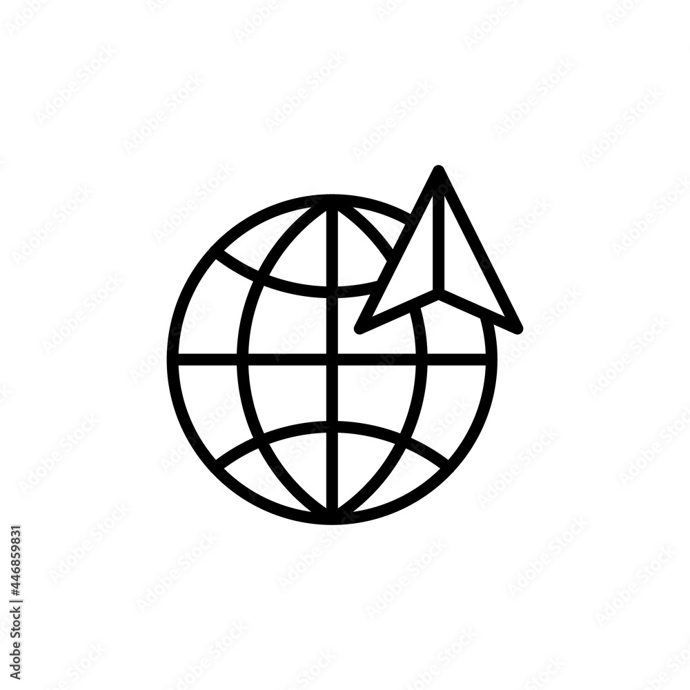 Globe navigation icon vector. Globe Navigation Icon On White Background Globe navigation icon vector. Globe Navigation Icon On White Background