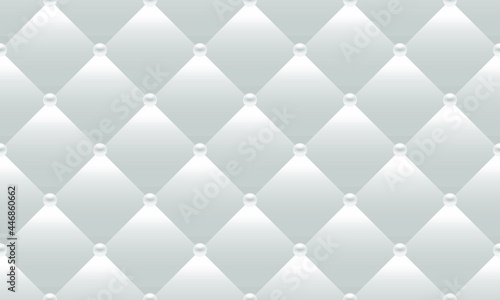 White luxury background with beads and rhombuses. Seamless vector illustration. 