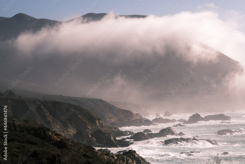 Waves Crashing Against Rocks and Seaside Cliffs at Big Sur Waves Crashing Against Rocks and Seaside Cliffs at Big Sur