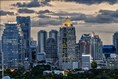 Photography Bangkok cityscape in the evening