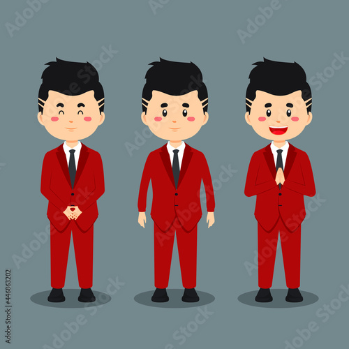 Wedding Character with Various Expression