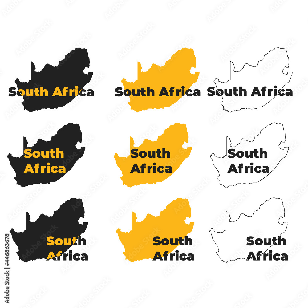 Silhouette map of South Africa Stock Vector | Adobe Stock