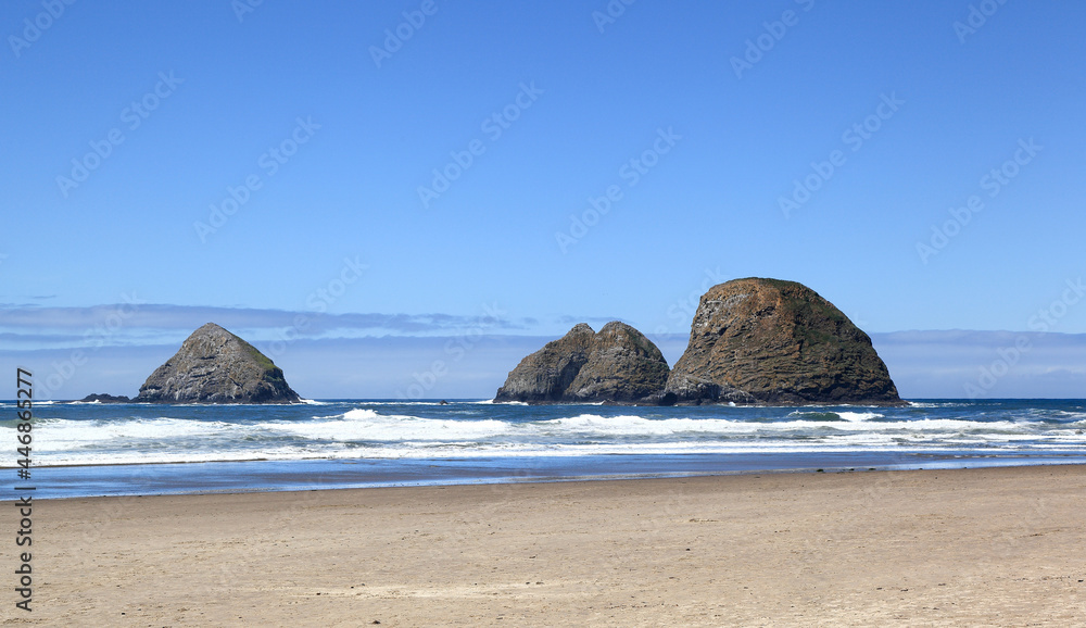 Along the Oregon Coast: Three Arch Rocks National Wildlife Refuge, located just off the coast at Oceanside.