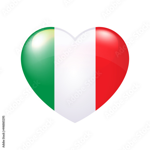 Free Download Vector illustration with Italian Flag in Heart on white background. Independence Day of Italia. National patriotic emblem, sticker or souvenir. Love symbol to the country. EPS10 - GFXLoad
