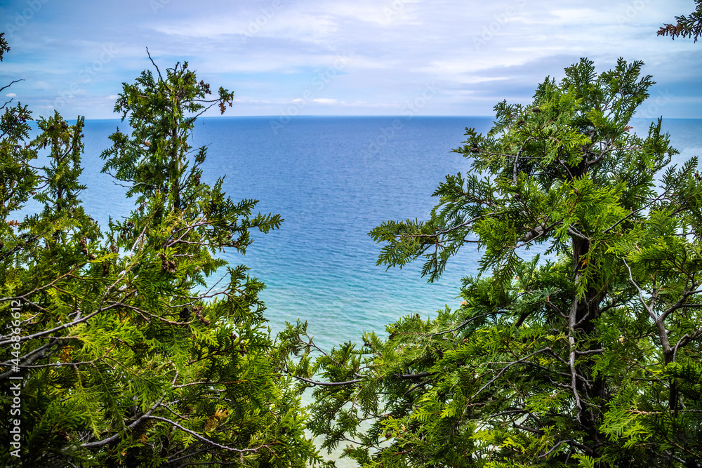 The peaceful view of the bay in Mackinac Island St. Ignace, Michigan