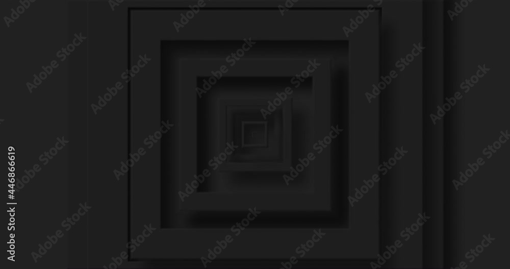 Animation of black square layers pulsating on black background Animation of black square layers pulsating on black background