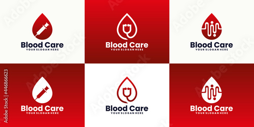 collection of blood donation logo design inspiration
