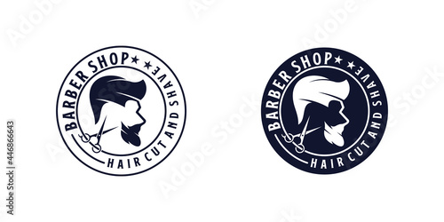 Haircut logo design inspiration, vintage design barbershop