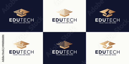 collection of Toga hat logo design inspiration, graduation, university and education
